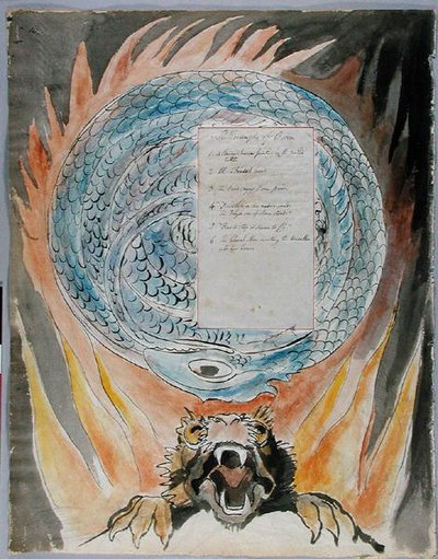 I trionfi di Owen, design 86 da Le poesie di Thomas Gray, 1797-1798 da William Blake